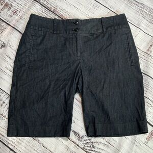 Ann Taylor LOFT Bermuda shorts feature a dark chambray wash. Size 6